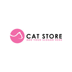 cat store logo design vector