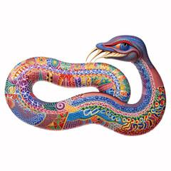Illustration of the Rainbow Serpent on a white background
