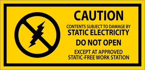 Fluorescent Red Anti-Static Labels Caution Do Not Open