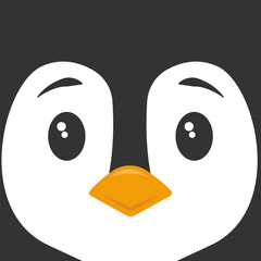 Cute penguin face flat vector illustration © DELYRICA