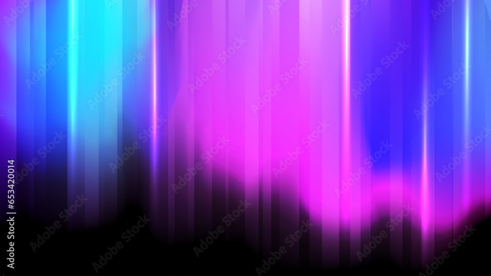Poster abstract blurred background with vertical dynamic lines and lights. pink, blue and black. futuristic