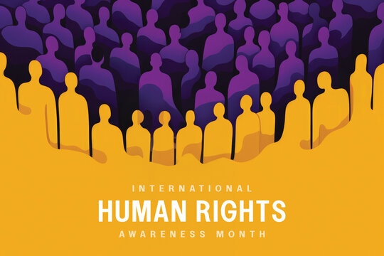 Human Rights Awareness Month. People standing together as a symbol of equality. Abstract illustration