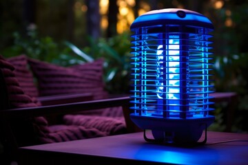 Electric Bug Zapper for Outdoor Pest Control at Night - Ultraviolet Insect Killer with Blue Light for Picnic and Camping