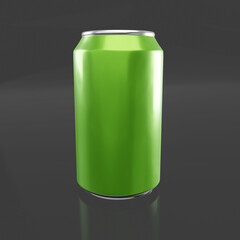 Lata verde soda fundo transparente isolada