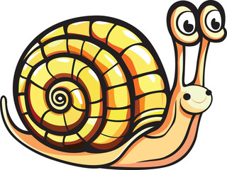 Cartoon styled snail on a white background