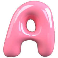 Pink Bubble Graphic Letter A