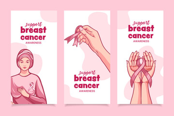 Breast cancer awareness banners set is a collection of design assets that can be used for promoting breast cancer awareness campaigns, events, and promotion