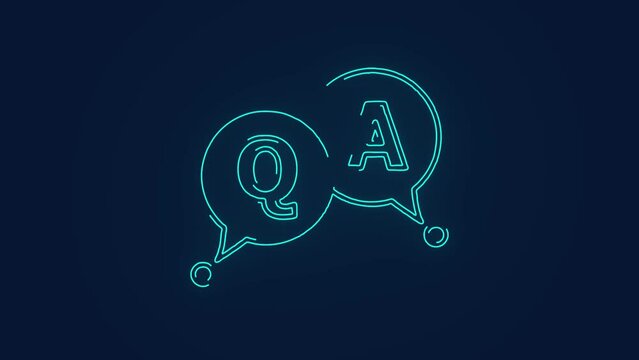 Q And A speech bubble FAQ question and answers animation