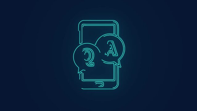 Question and answers q and a on mobile phone animation