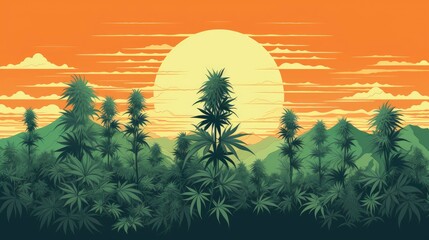 banner of Uplifting marijuana bud Cannabis strain - obrazy, fototapety, plakaty