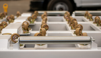 GSE cargo dolly closeup with roller caster and hitch