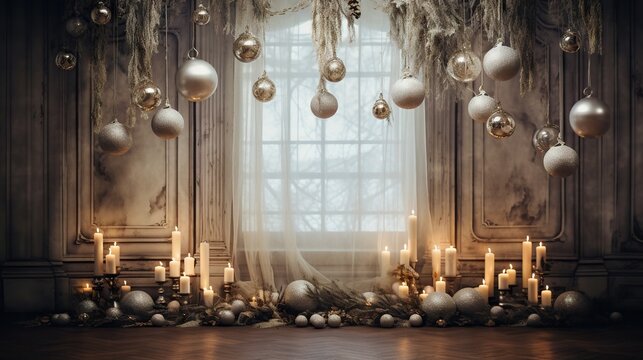  a room with a lot of candles and ornaments on the wall.  generative ai