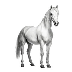 Obraz na płótnie Canvas White horse standing on transparent background