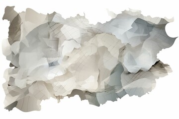 Pieces of torn paper on transparent background. Cutouts of pages. Generative AI