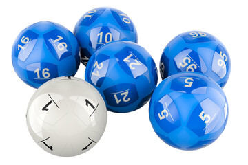Lottery balls, 3D rendering isolated on transparent background