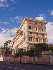 City view building facade, Rome, Italy