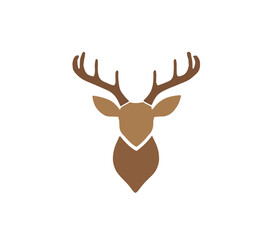 Deer logo head silhouette cartoon design