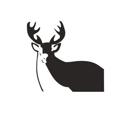 Deer logo head silhouette cartoon design