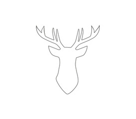 Deer logo head silhouette cartoon design