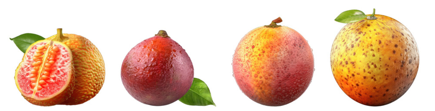 Mombin fruits isolated on transparent background generative ai