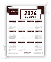 2024 calendar template design editable
