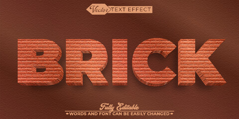 Red Brick Wall Vector Editable Text Effect Template
