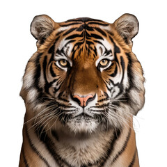 Fototapeta premium Tiger face shot on transparent background
