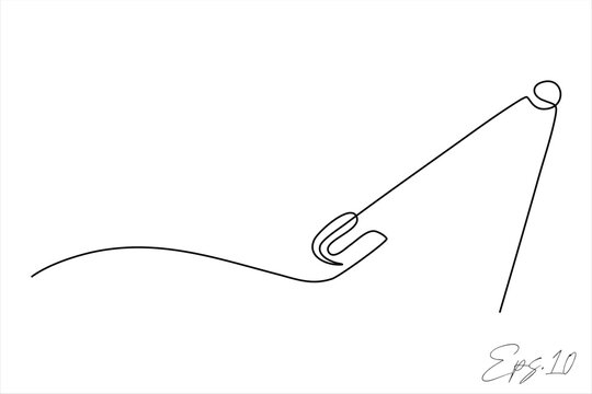 safety pin continuous line vector illustration
