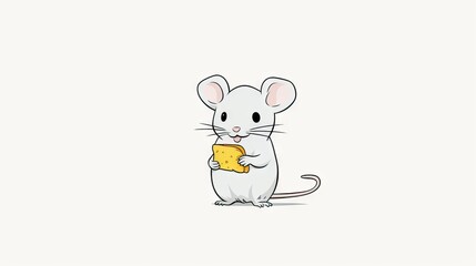  a mouse holding a piece of cheese in it's paws.  generative ai