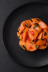 Delicious stewed sweet potato with salt, spices and herbs