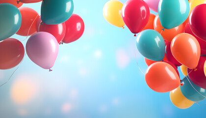 Colorful birthday balloons background