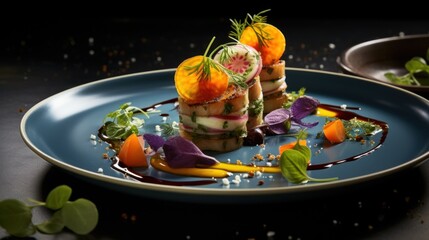 Delectable Culinary Delight with Vibrant Colors and Impeccable Presentation

