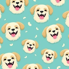 Cute dogs in blue background