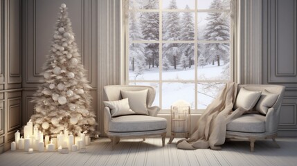 Fototapeta premium Christmas Home: Contemporary Interior Design 