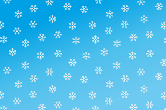 Seamless snowflakes pattern swatch vector uniform shapes on sky blue gradient background