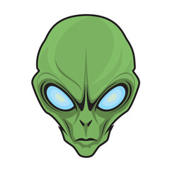 alien head mascot vector art illustration design