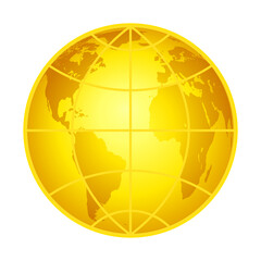 Gold globe icon