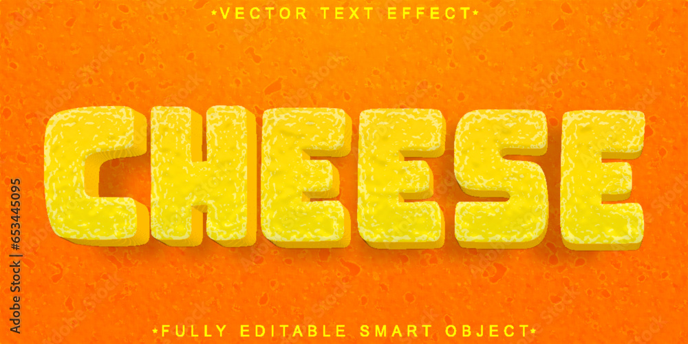 Poster cheese vector fully editable smart object text effect