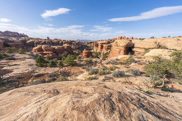 hiking the chesler park loop trail, canyonlands national park, usa