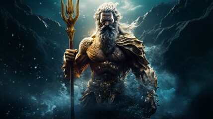Poseidon - The greek god of the sea.generative ai
 - obrazy, fototapety, plakaty