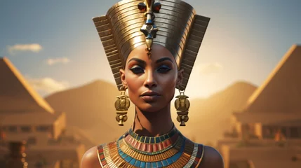 Fotobehang Portrait of queen Nefertit.generative ai  © Superhero DriGGa