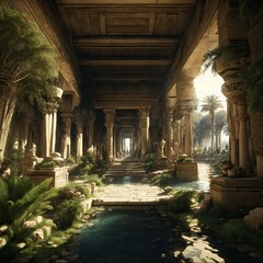 Fototapeta premium Ancient City Plan AI Generative