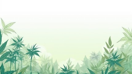 Fototapeta na wymiar Abstract background with hemp leaves, green cannabis