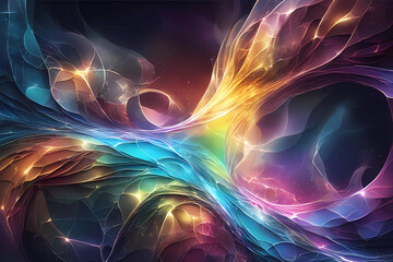 Fototapeta premium impressive art, colorfully lights, shiny and beautiful wallpaper, glowing background, beautiful lights in a black background, abstract illustration of colorfully bright