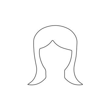 recommend clip art: Women's faces in one line art style. beautiful hairl salon design in vector illustration on a white isolated background. 