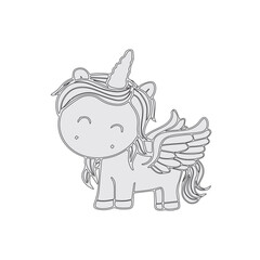 cute unicorn cartoon. Cute Cartoon Unicorns isolated on a white background. kids, greeting card, baby shower girl, fabric.