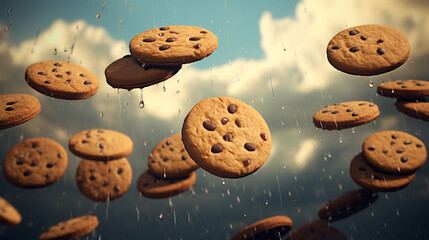 Fototapeta na wymiar cookie rain