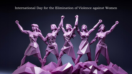 International Day for the Elimination of Violence against Women Poster, Origami Style