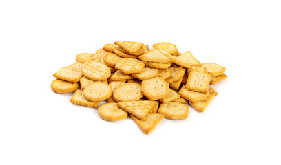 Crackers Pile, Crackers of Different Geometric Shapes, Cookies Isolated