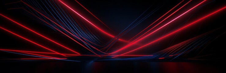 Fototapeta na wymiar Black red blue abstract modern background for design. Dark. Geometric shapes. 3d effect. Diagonal lines, stripes. Triangles. Gradient. Light, glow. Metallic sheen. Minimal. Web banner. Wide